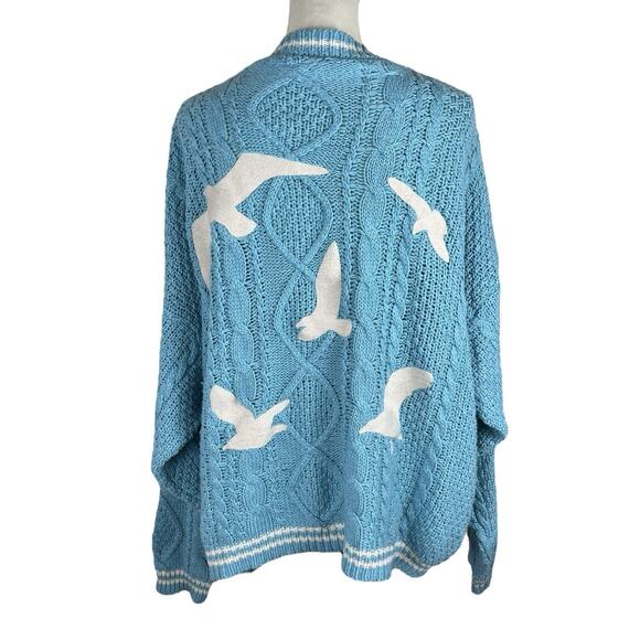 Taylor Swift 1989 Blue Cardigan Authentic Blue White Seagull Size XL / 2XL - Picture 3 of 9